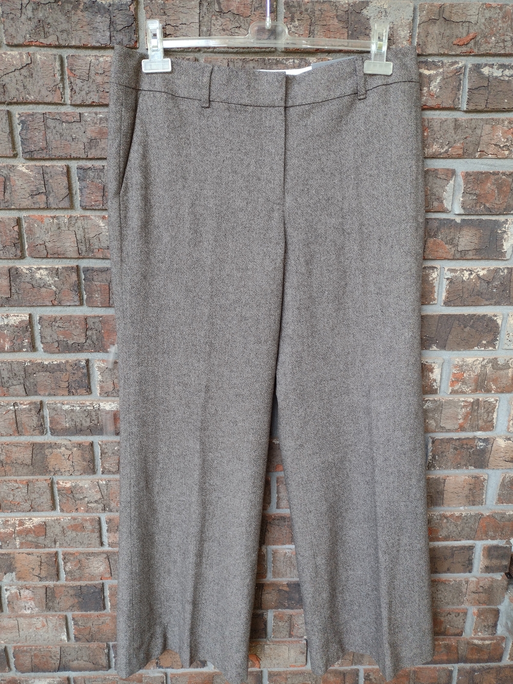 NWT Ann Taylor Womens 14 Gray Wool Blend Dress Pants Wide Leg Fully Lined Career
